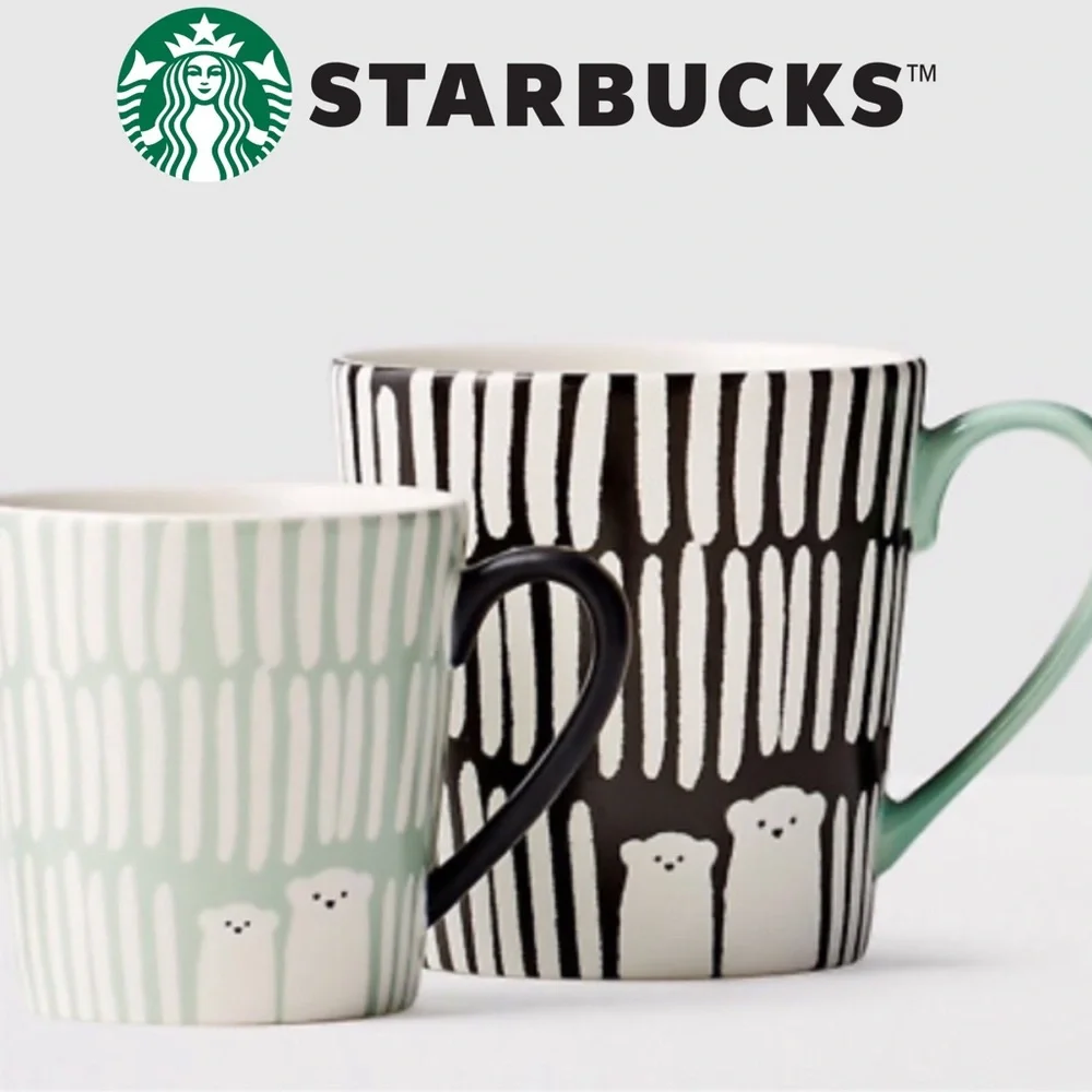 Rare Starbucks 2016 Polar Bear Mug Set